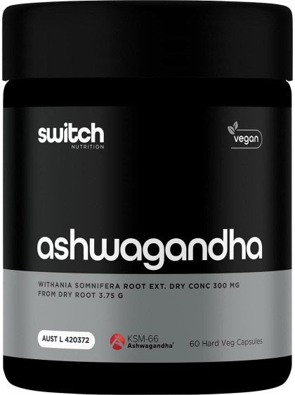 Switch Nutrition Ksm 66 Ashwagandha Capsules 60 Caps Sattvic Health Store