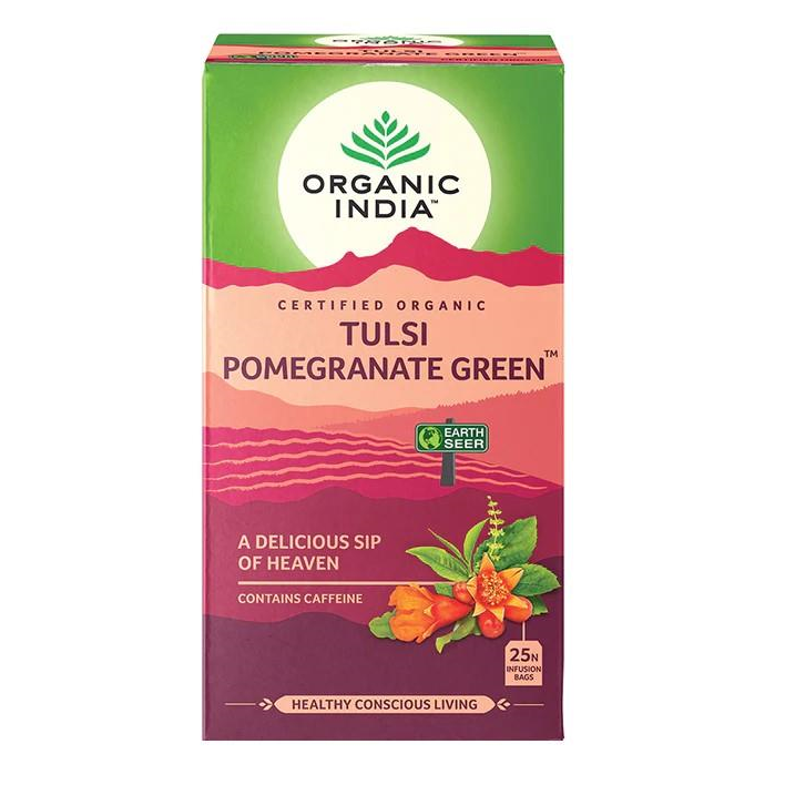 tulsi pomegranate green | 25 tea bags