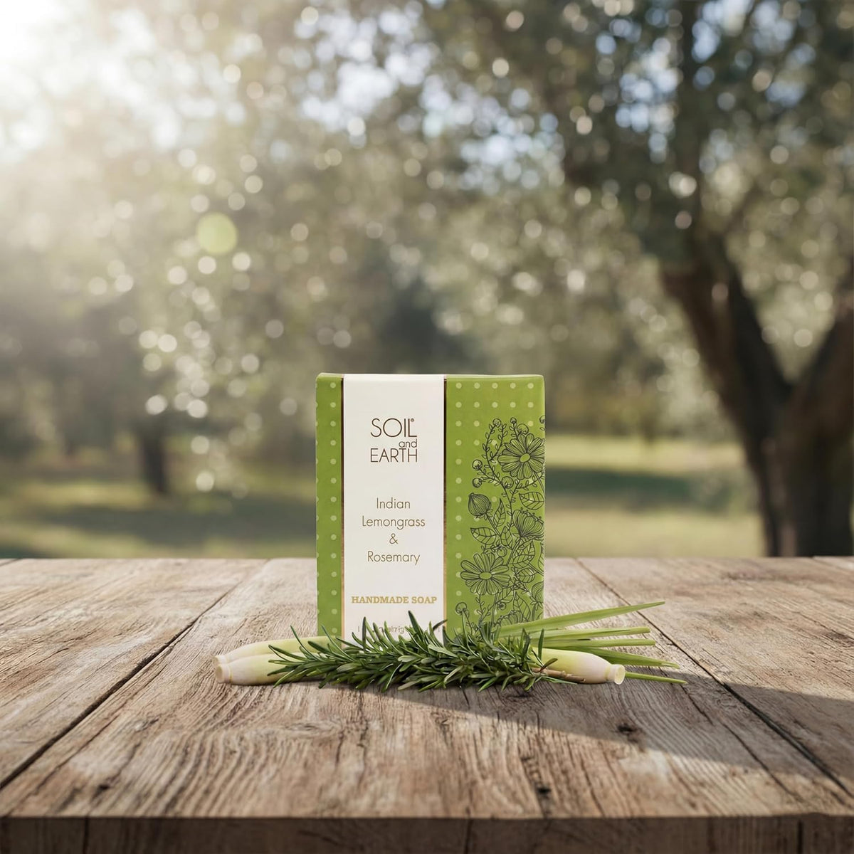 Soil and Earth | Indian Lemongrass & Rosemary | Handmade Soap Bar