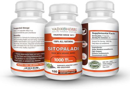 Vadik Herbs | Sitopladi Capsules | 100 Pieces