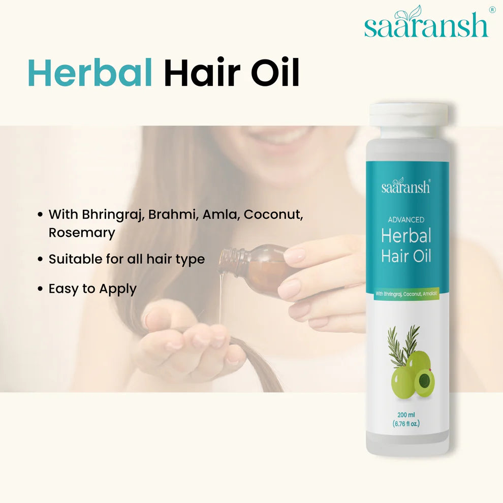 Saaransh Herbal Hair Oil | Bhringraj | Amla | Brahmi | Rosemary | 200ml