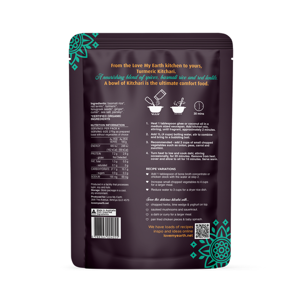 LOVE MY EARTH | TURMERIC KITCHARI | Quick Stix Mix Organic