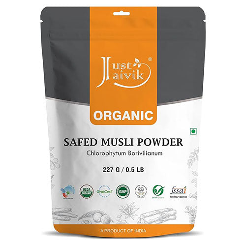 just jaivik | safed musli powder | chlorophytum borivilianum | usda | organic