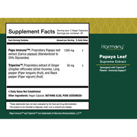 Harmony Veda | Papaya Leaf | 120 Capsules | For Healthy Immune and Digestive Systems