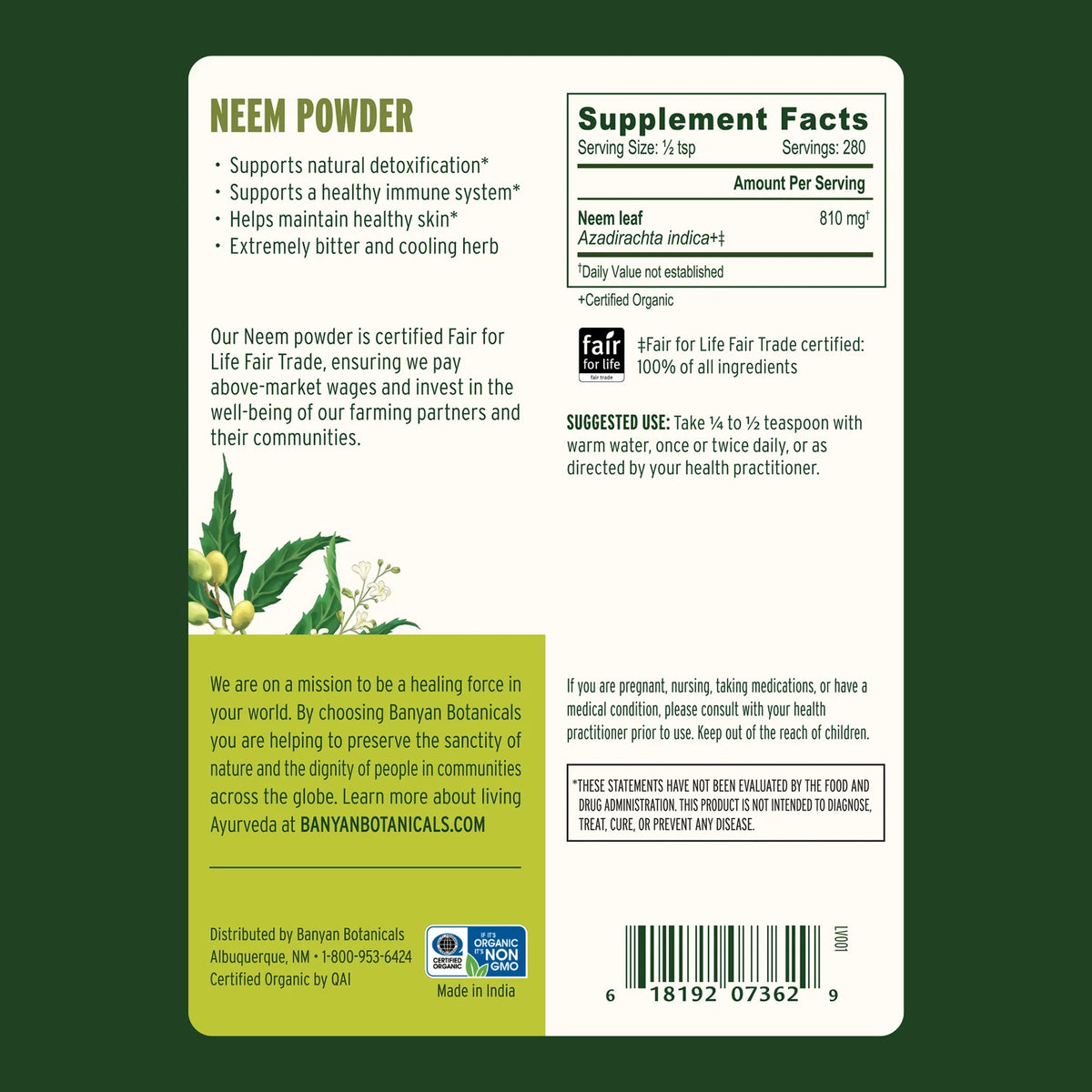 Neem Powder - Certified Organic