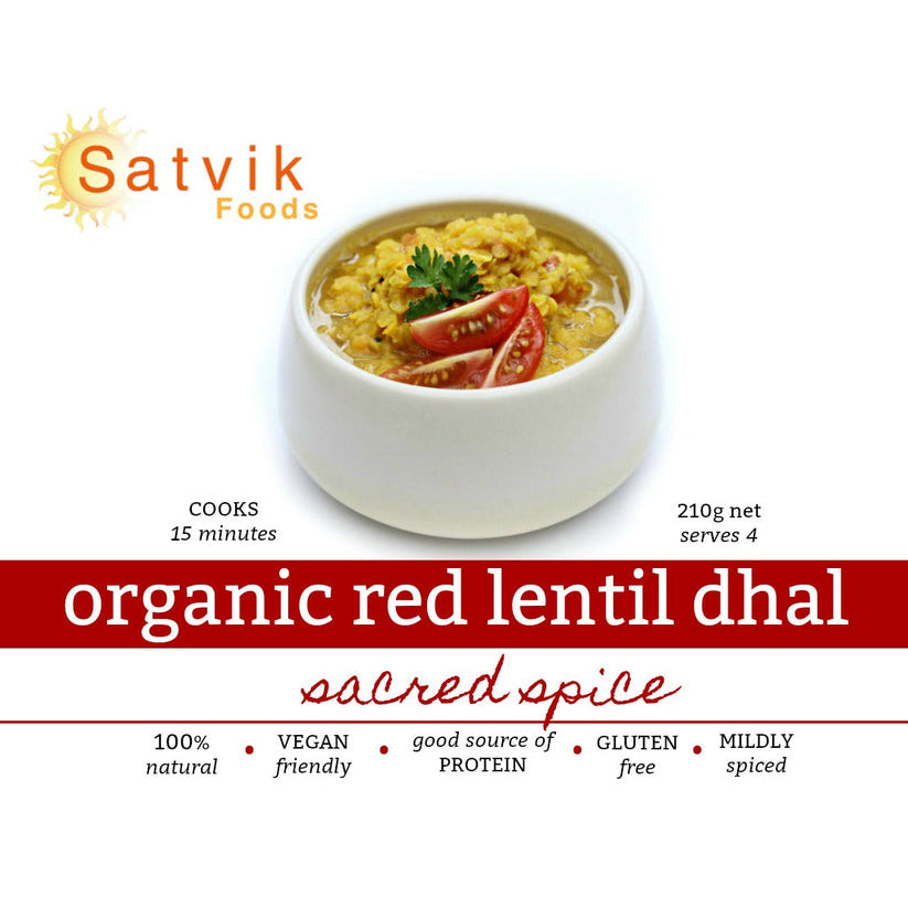 satvik foods | organic red lentil dhal - sacred spice