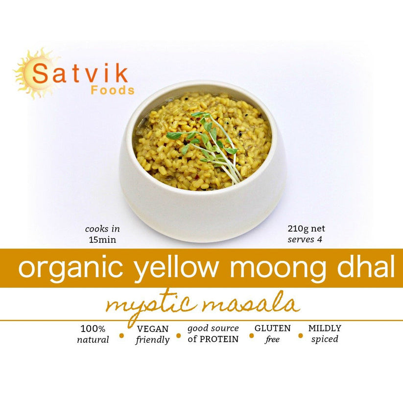 satvik foods | organic yellow moong dhal with mystic masala spice