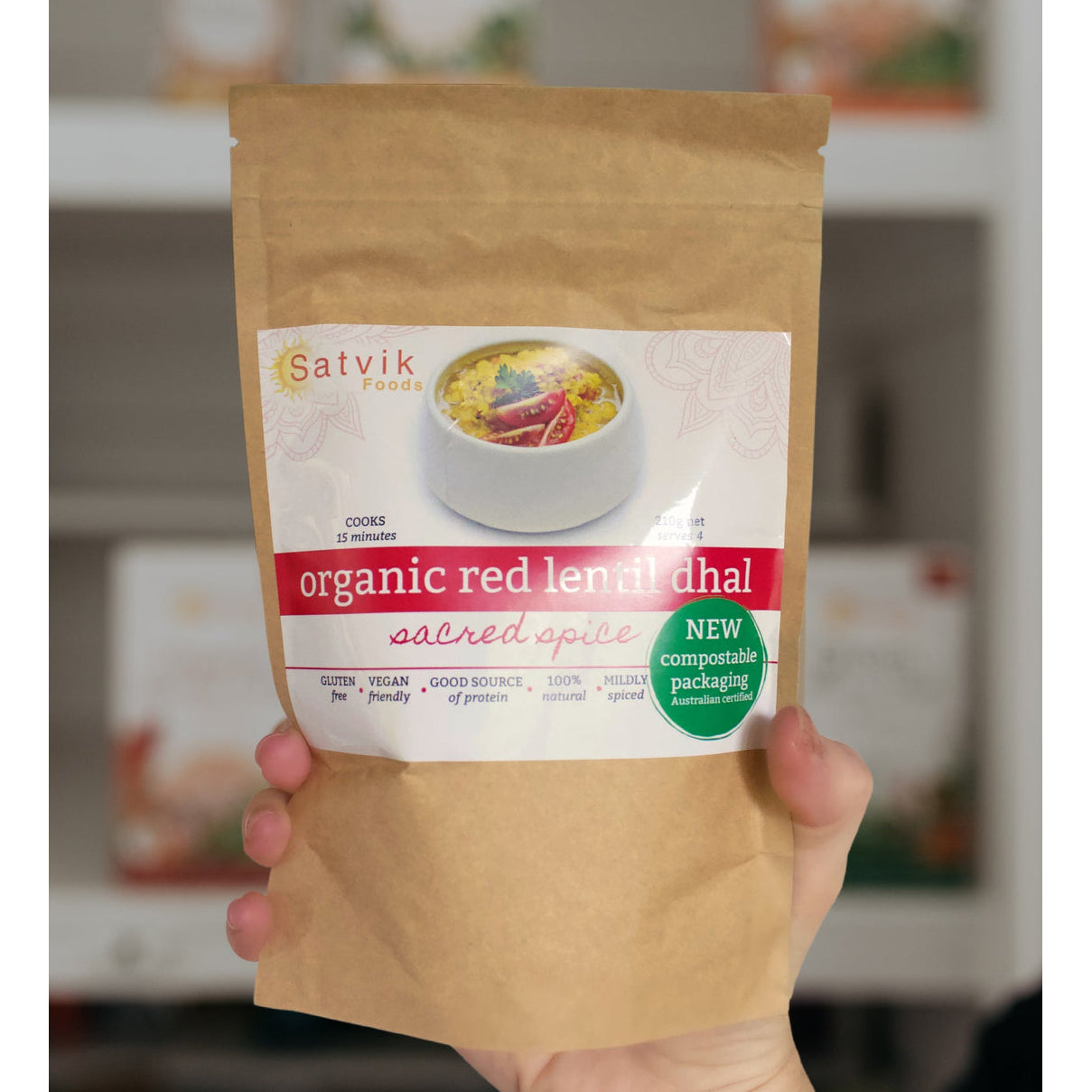 satvik foods | organic red lentil dhal - sacred spice