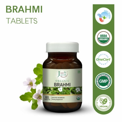 just jaivik | brahmi tablets | usda | organic | 60 count