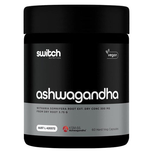 Switch Nutrition| KSM-66 Ashwagandha Capsules | 60 Caps