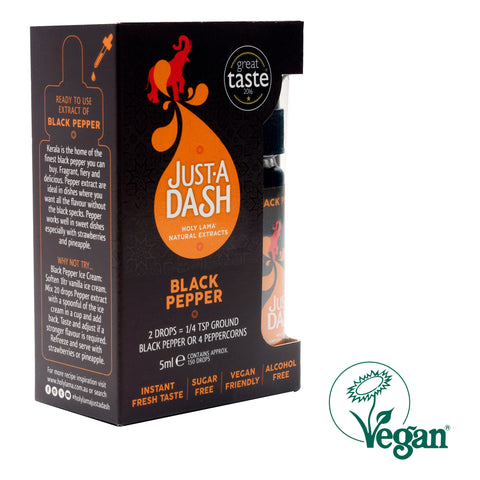 Just A Dash | Black Pepper Natural Extract | Spice Drops | 150 Drops