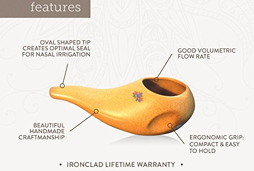 Ergonomic Ceramic Neti Pot - Sattvic Health Store  - An Ayurveda Products Store for Australia