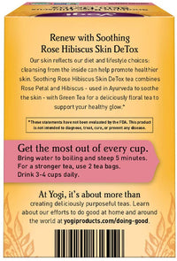 Yogi Tea | Skin DeTox | Herbal Tea | 16 Tea Bags | Soothing Rose Hibiscus