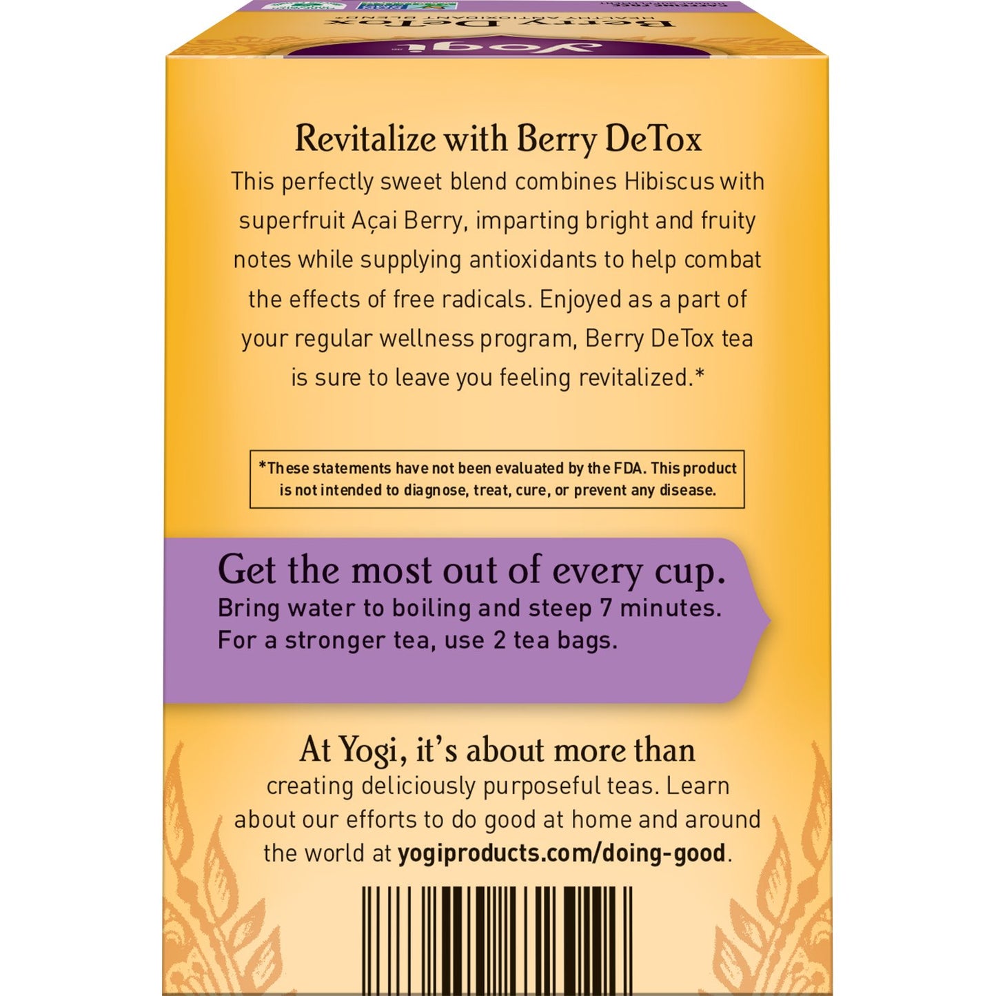 yogi tea | berry detox | herbal tea | 16 tea bags