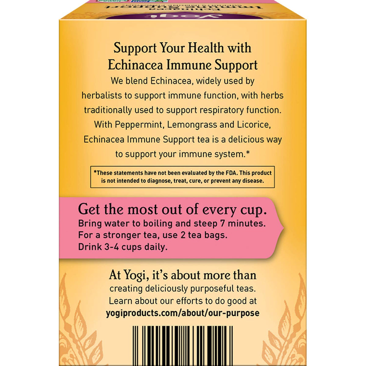 Yogi Tea | Echinacea Immune Support | Herbal Tea | 16 Tea Bags