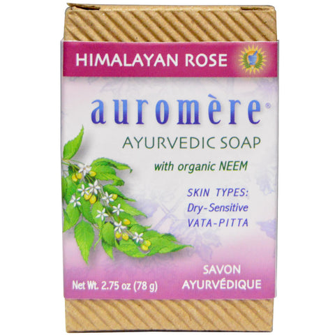 Auromere | Ayurvedic Soap | Neem | Himalayan Rose | 78gm