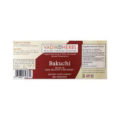 Vadik Herbs | Bakuchi Capsules | Psoralea corylifolia | 100 Vegicaps
