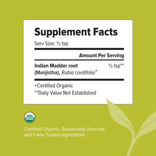 Manjistha Powder | Rubia cordifolia | USDA Certified