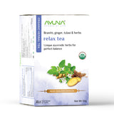Ayuna | Organic Relax Tea | 25 Pack | Brahmi | Ginger | Tulasi | For Perfect Balance