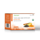 Ayuna | Organic Revive Tea | 25 Pack | Turmeric | Pepper | Ginger | Lemon Grass | For Kapha Balancing Blend