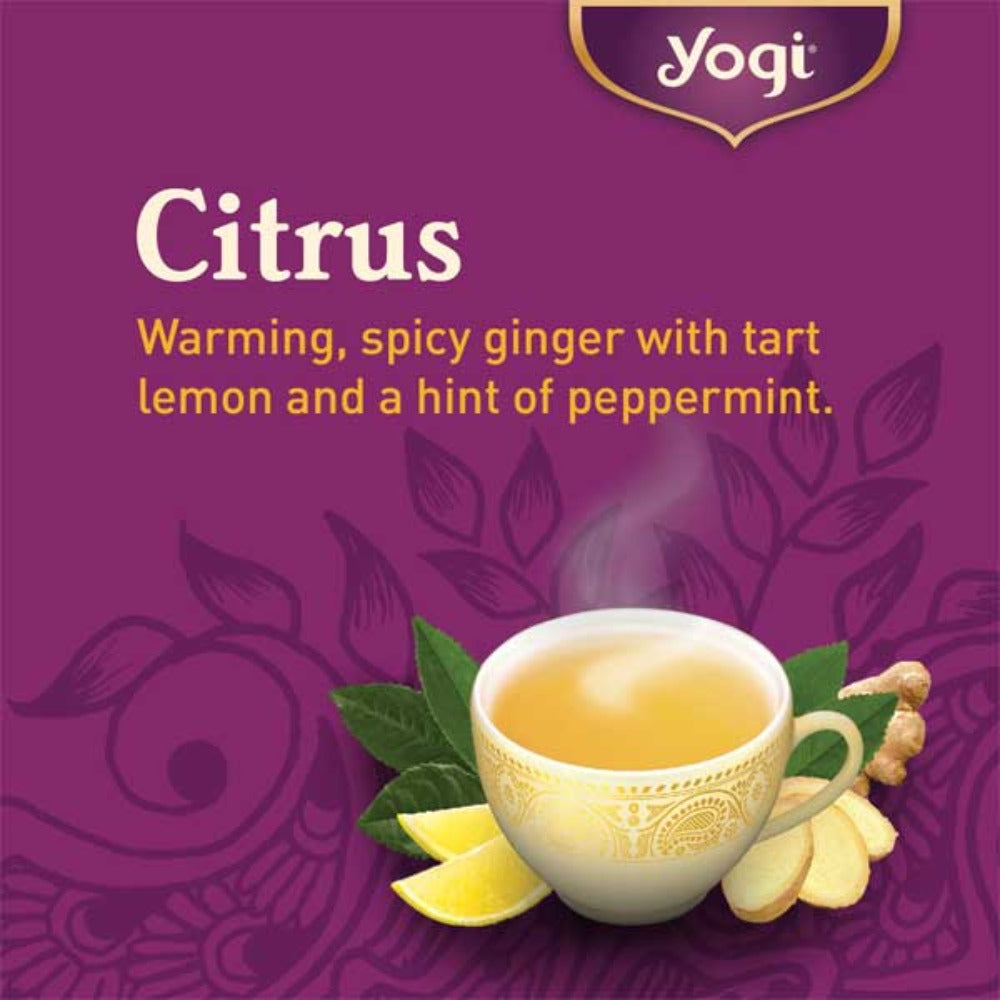 yogi tea | lemon ginger tea| herbal tea | 16 tea bags | digestion support