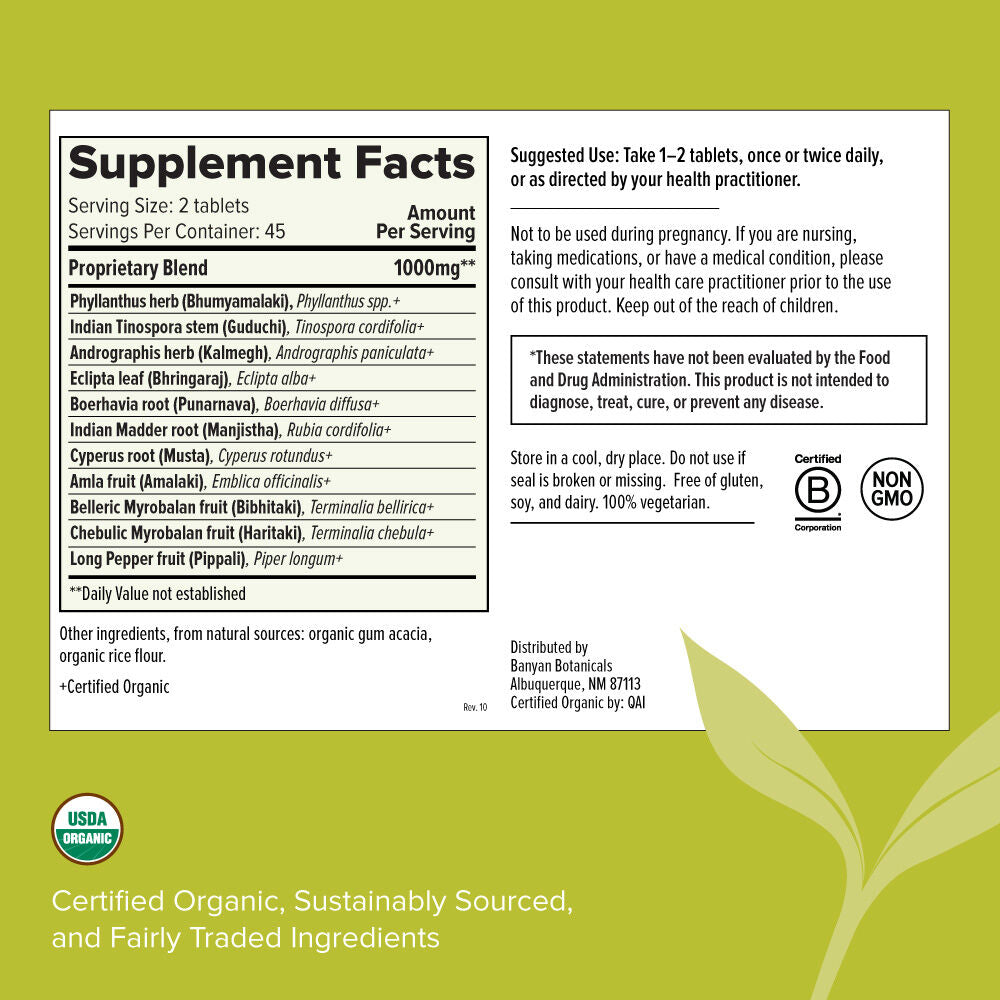 liver formula tablets | certified organic